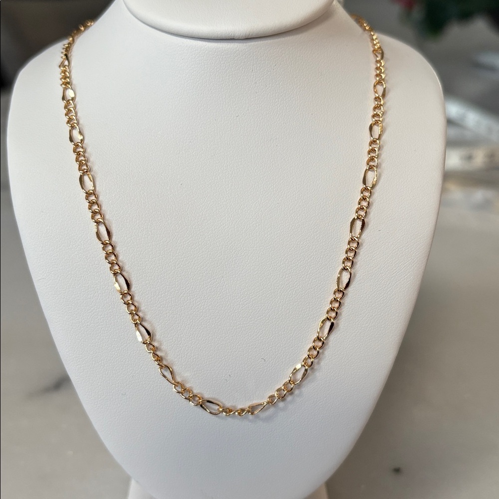 NEW 18” FIGARO NECKLACE 14k ROSE gold plated over brass #67